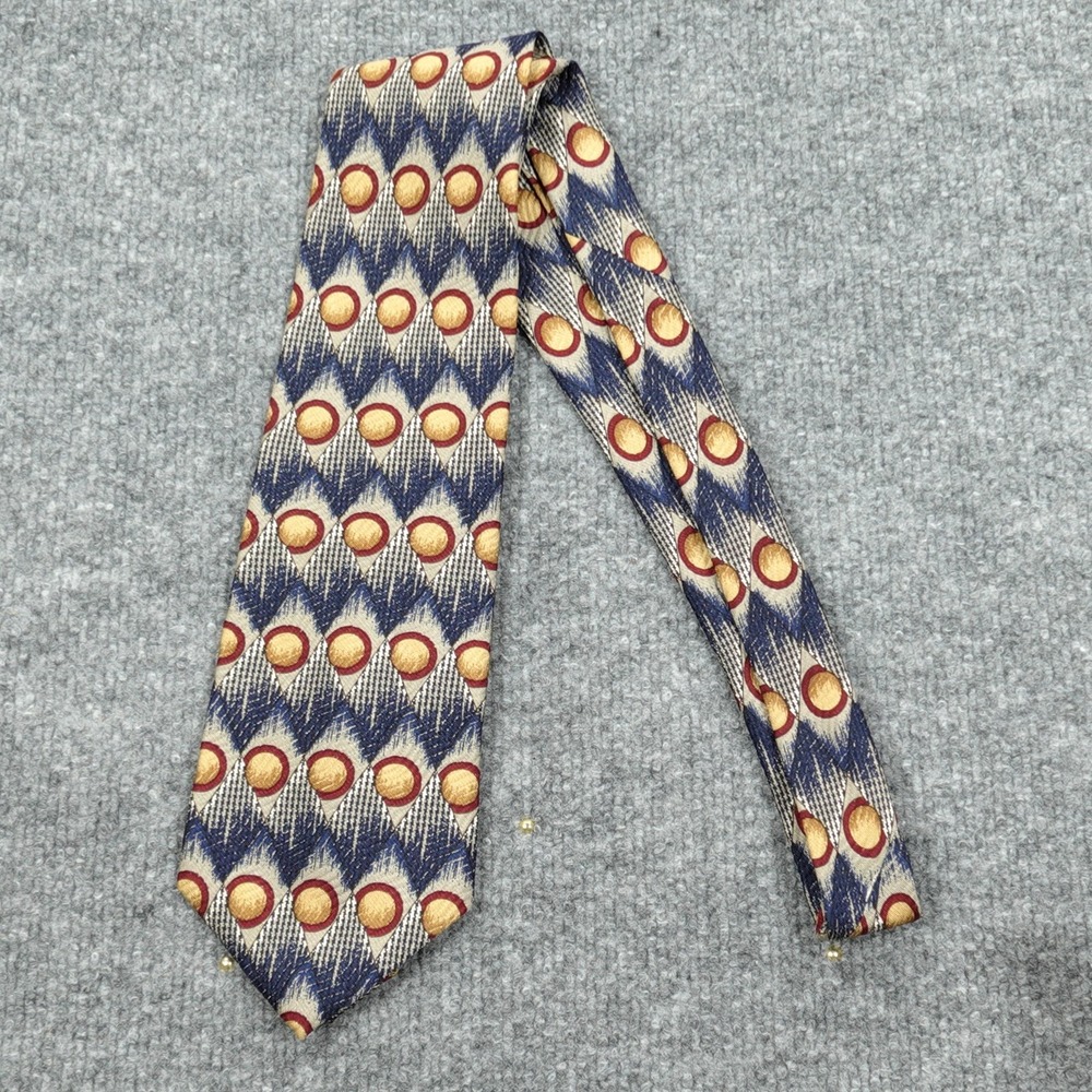Gitman Bros. Tie Mens One Size Blue‎ Geometric 100% Silk Jacquard Pointed